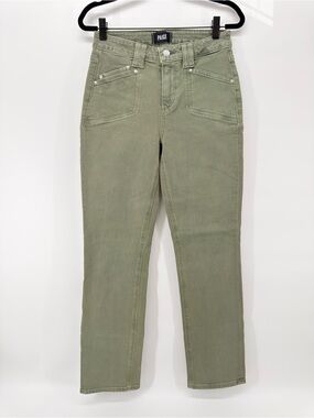 Paige Cindy High Rise Straight Leg Jeans 26 Sage green
